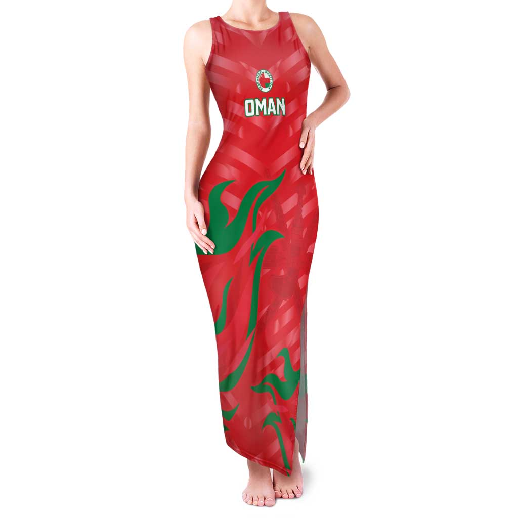 Custom Oman Cricket Family Matching Tank Maxi Dress and Hawaiian Shirt Go Champions Strong Flame Style - Wonder Print Shop