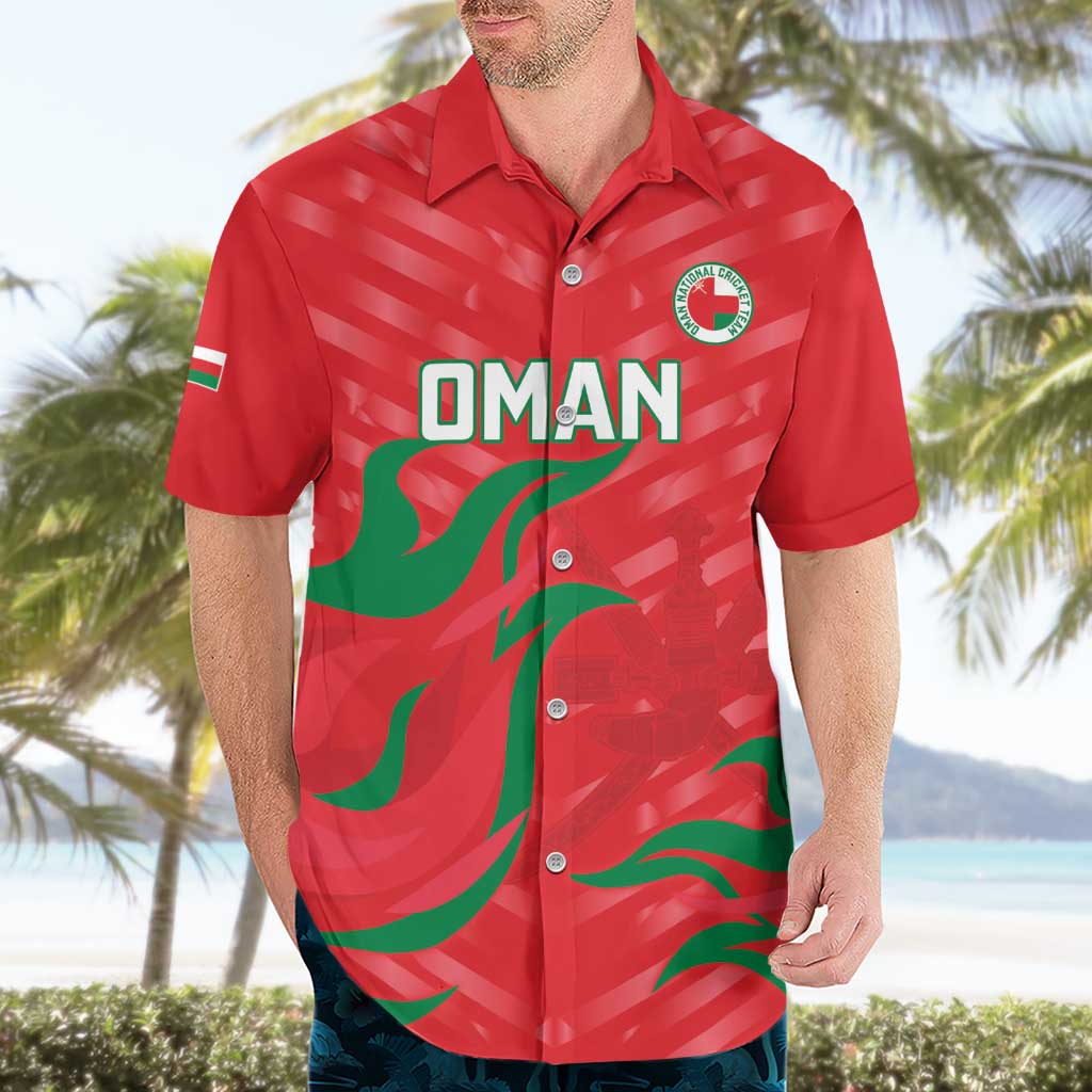 Custom Oman Cricket Hawaiian Shirt Go Champions Strong Flame Style - Wonder Print Shop