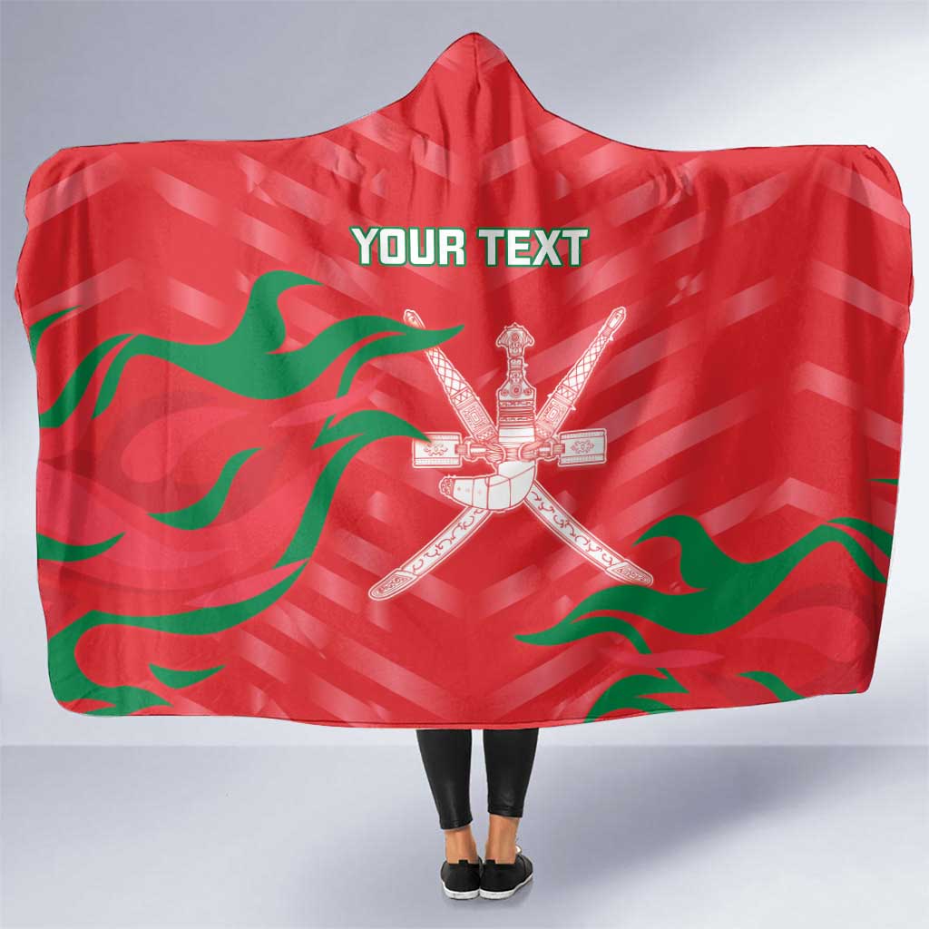 Custom Oman Cricket Hooded Blanket Go Champions Strong Flame Style