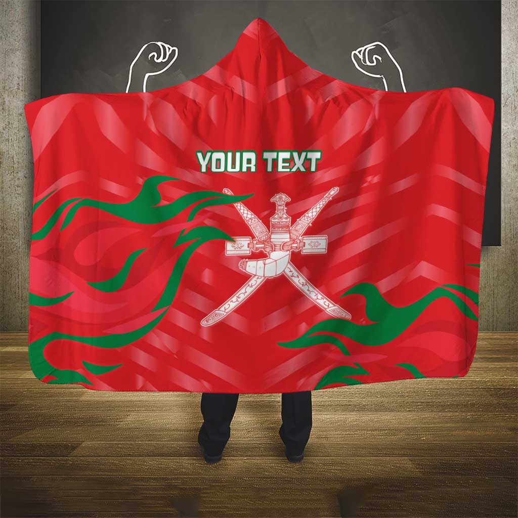 Custom Oman Cricket Hooded Blanket Go Champions Strong Flame Style