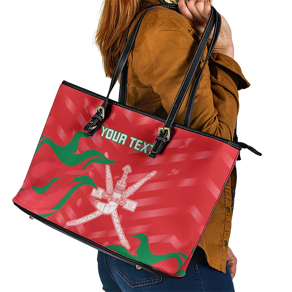 Custom Oman Cricket Leather Tote Bag Go Champions Strong Flame Style - Wonder Print Shop