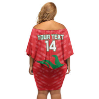 Custom Oman Cricket Off Shoulder Short Dress Go Champions Strong Flame Style - Wonder Print Shop