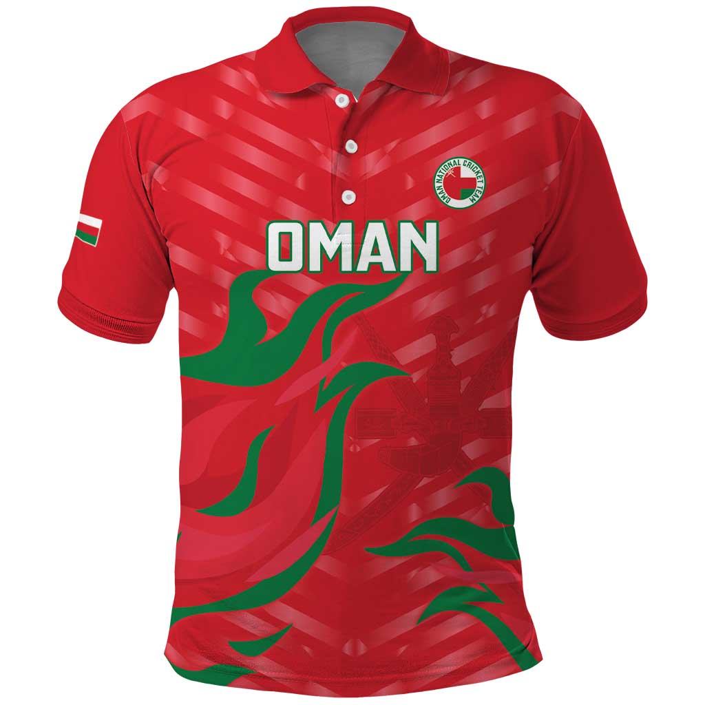 Custom Oman Cricket Polo Shirt Go Champions Strong Flame Style - Wonder Print Shop