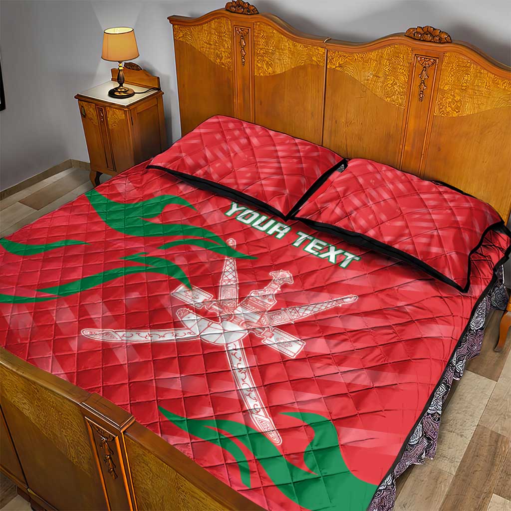 Custom Oman Cricket Quilt Bed Set Go Champions Strong Flame Style - Wonder Print Shop
