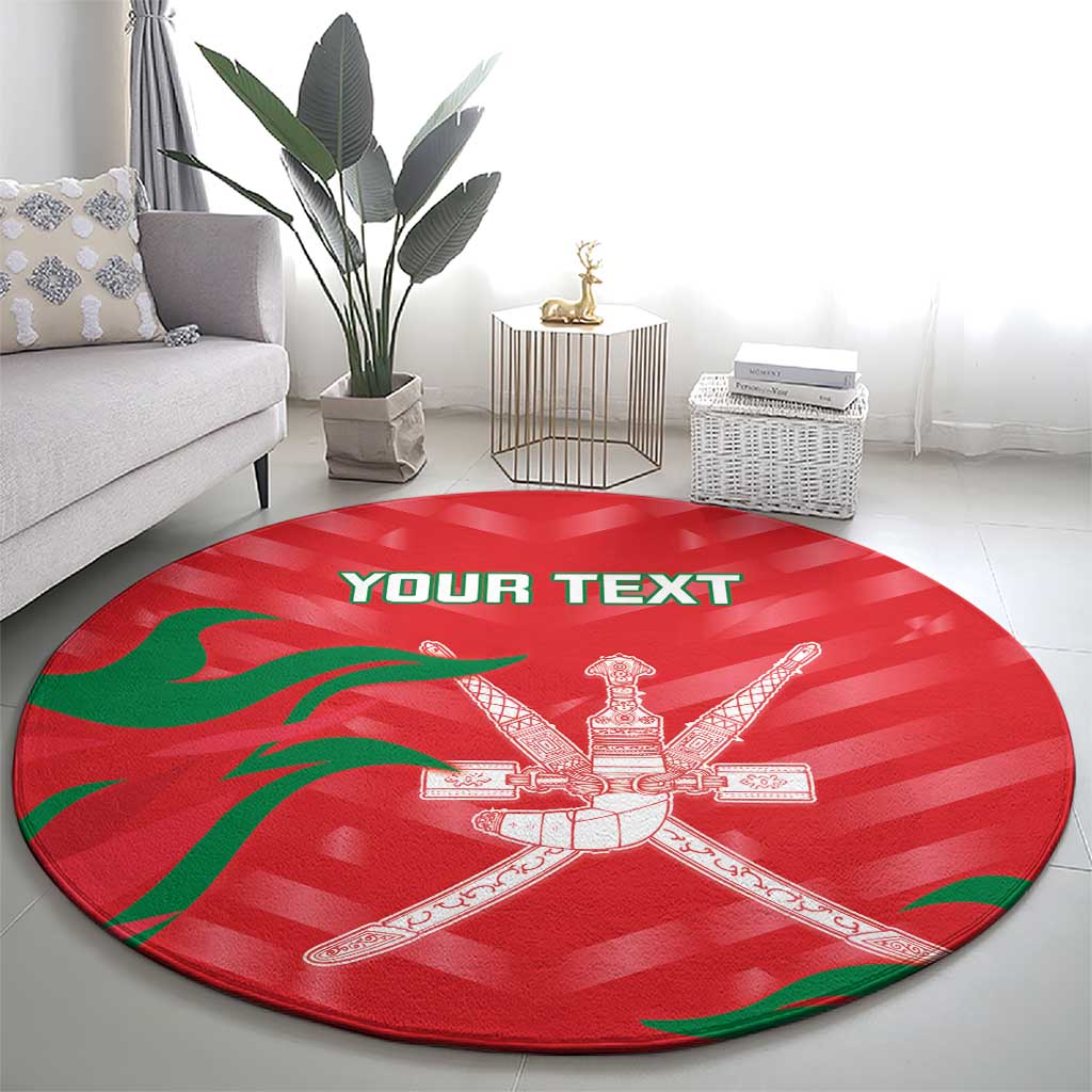 Custom Oman Cricket Round Carpet Go Champions Strong Flame Style