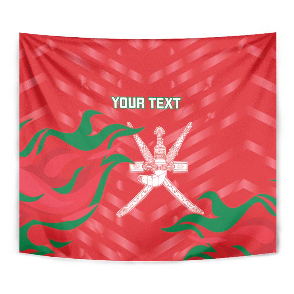 Custom Oman Cricket Tapestry Go Champions Strong Flame Style - Wonder Print Shop