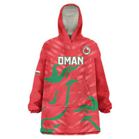Custom Oman Cricket Wearable Blanket Hoodie Go Champions Strong Flame Style - Wonder Print Shop
