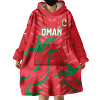 Custom Oman Cricket Wearable Blanket Hoodie Go Champions Strong Flame Style - Wonder Print Shop