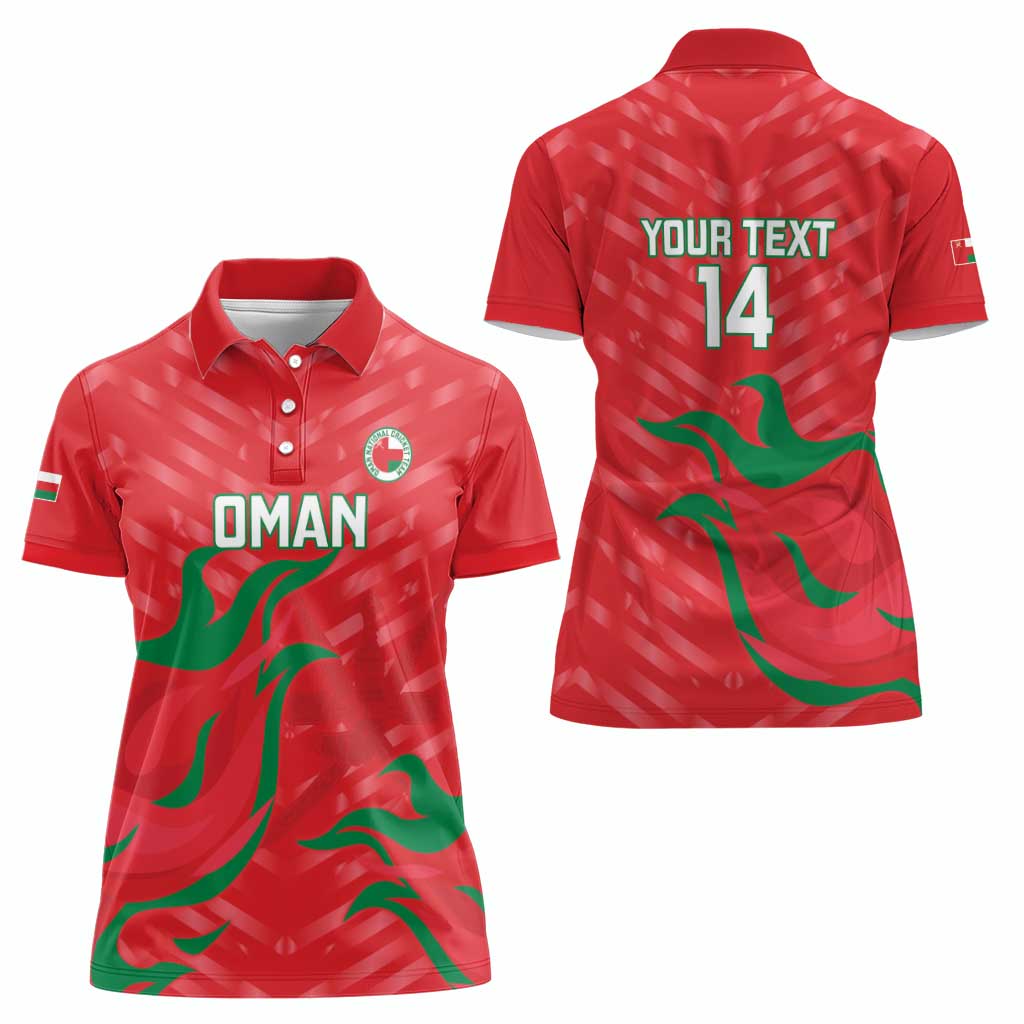 Custom Oman Cricket Women Polo Shirt Go Champions Strong Flame Style - Wonder Print Shop