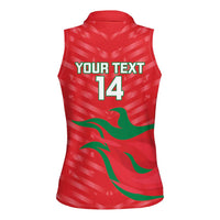Custom Oman Cricket Women Sleeveless Polo Shirt Go Champions Strong Flame Style - Wonder Print Shop