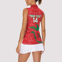 Custom Oman Cricket Women Sleeveless Polo Shirt Go Champions Strong Flame Style - Wonder Print Shop
