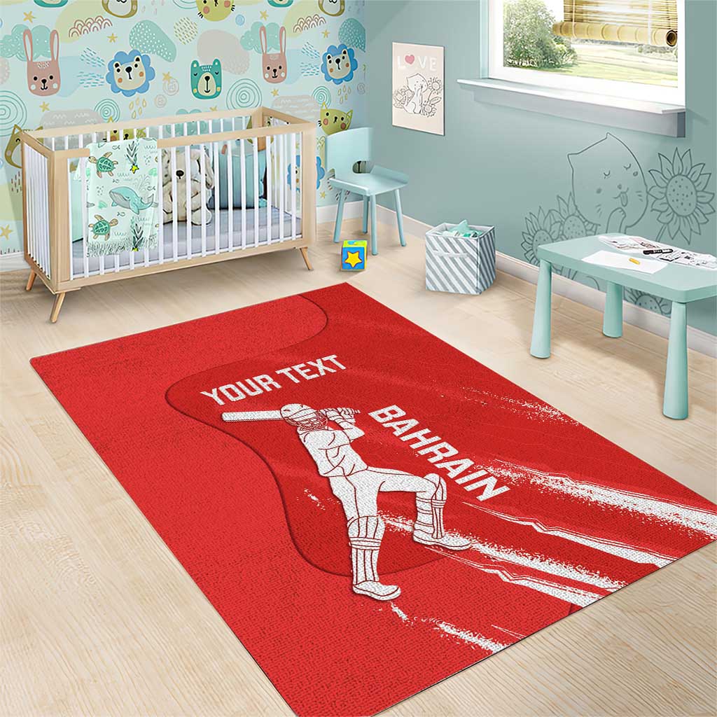 Custom Bahrain Cricket Area Rug Go Champions Grunge Style - Wonder Print Shop