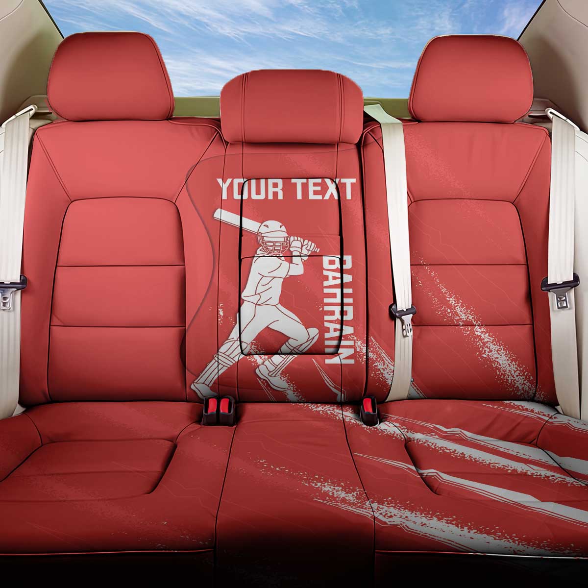 Custom Bahrain Cricket Back Car Seat Cover Go Champions Grunge Style - Wonder Print Shop