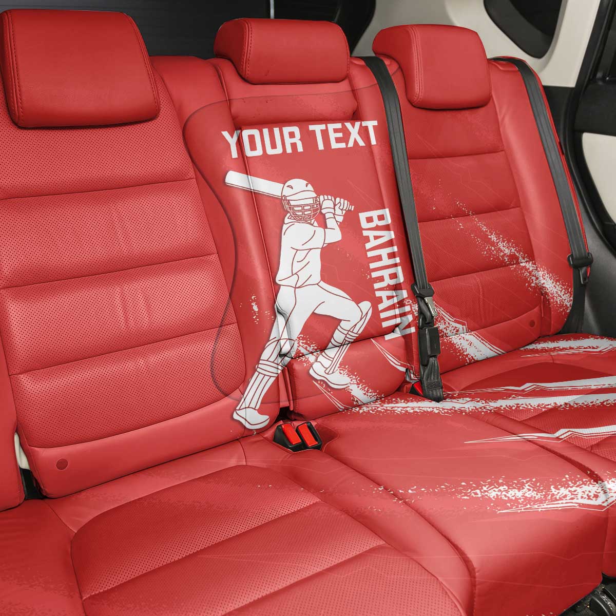 Custom Bahrain Cricket Back Car Seat Cover Go Champions Grunge Style - Wonder Print Shop