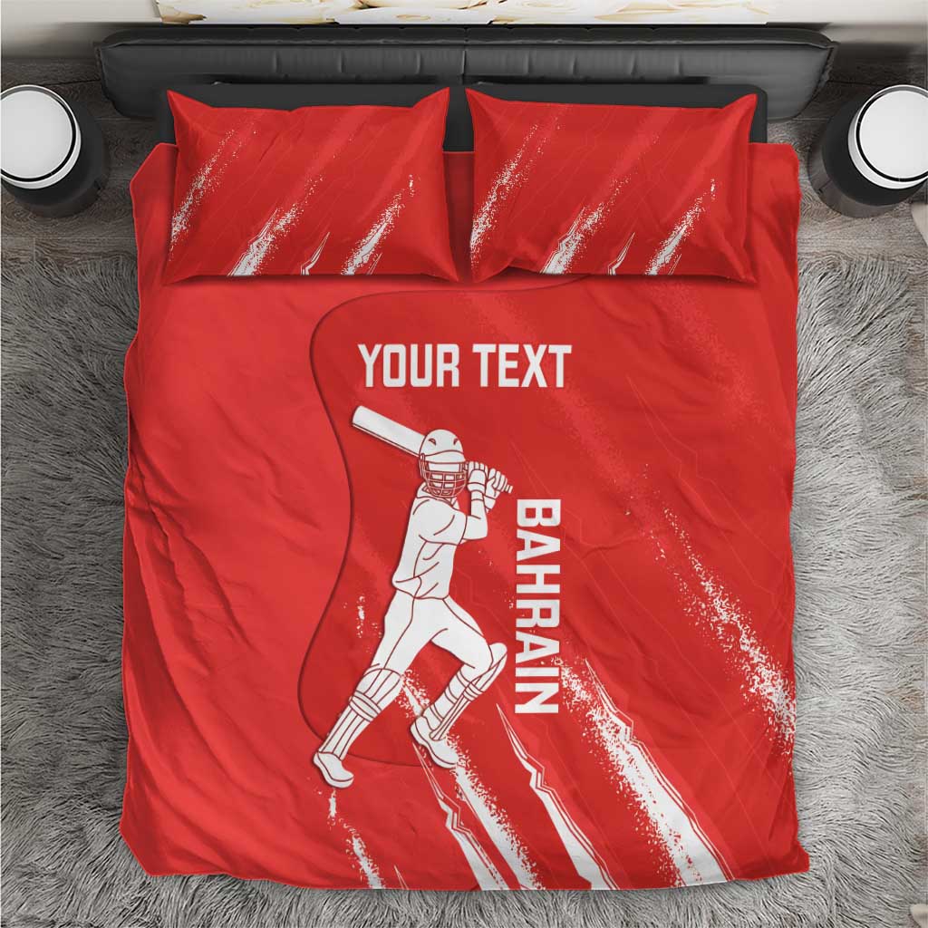 Custom Bahrain Cricket Bedding Set Go Champions Grunge Style - Wonder Print Shop