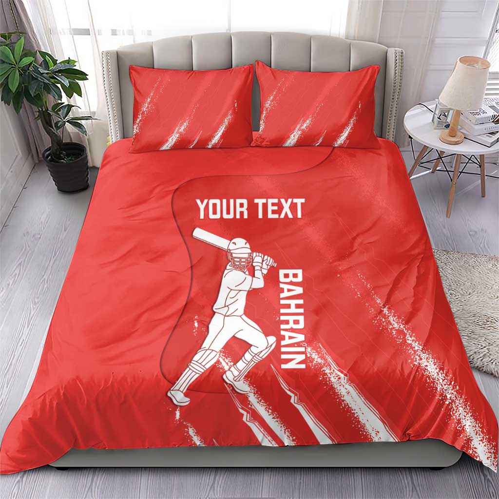 Custom Bahrain Cricket Bedding Set Go Champions Grunge Style - Wonder Print Shop