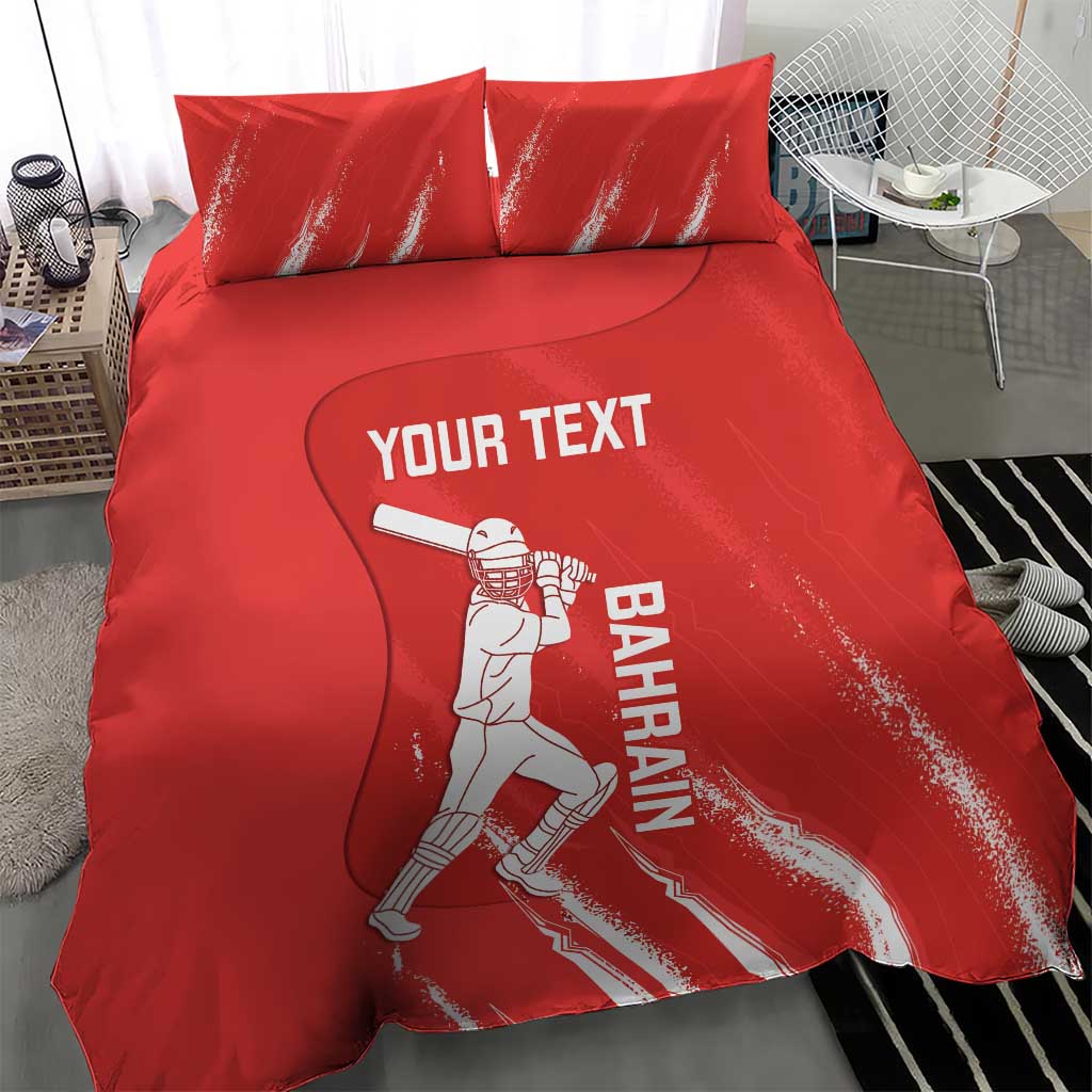 Custom Bahrain Cricket Bedding Set Go Champions Grunge Style - Wonder Print Shop
