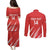 Custom Bahrain Cricket Couples Matching Puletasi and Long Sleeve Button Shirt Go Champions Grunge Style - Wonder Print Shop