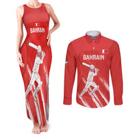Custom Bahrain Cricket Couples Matching Tank Maxi Dress and Long Sleeve Button Shirt Go Champions Grunge Style - Wonder Print Shop
