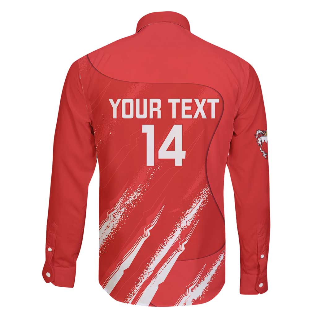 Custom Bahrain Cricket Family Matching Long Sleeve Bodycon Dress and Hawaiian Shirt Go Champions Grunge Style - Wonder Print Shop