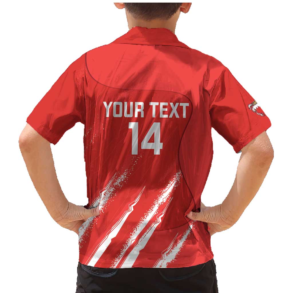 Custom Bahrain Cricket Family Matching Mermaid Dress and Hawaiian Shirt Go Champions Grunge Style - Wonder Print Shop