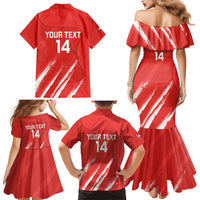 Custom Bahrain Cricket Family Matching Mermaid Dress and Hawaiian Shirt Go Champions Grunge Style - Wonder Print Shop