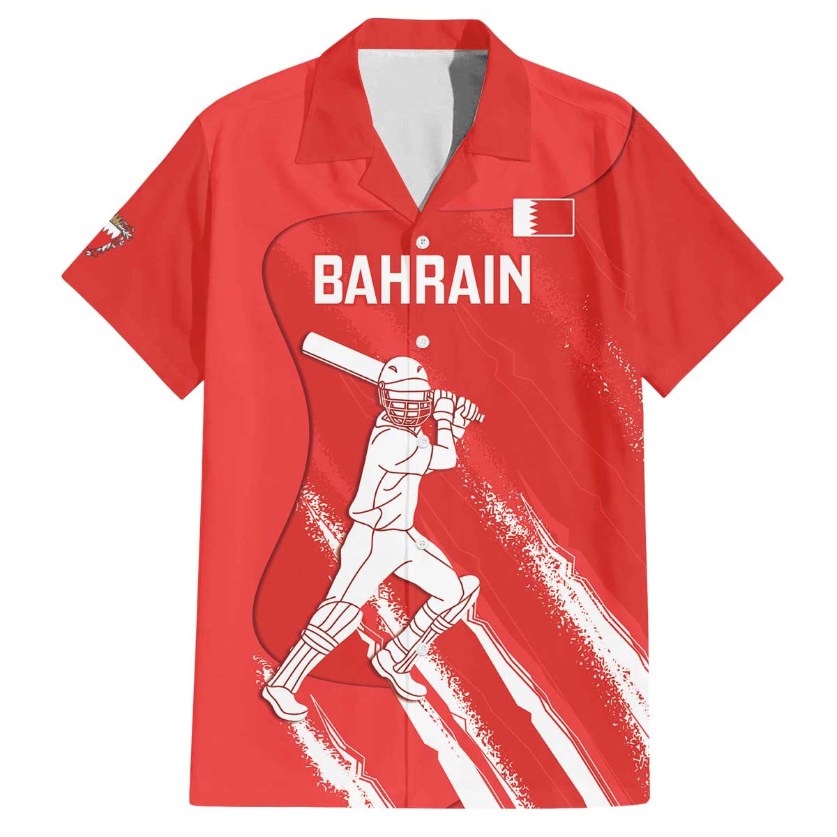 Custom Bahrain Cricket Family Matching Off The Shoulder Long Sleeve Dress and Hawaiian Shirt Go Champions Grunge Style - Wonder Print Shop