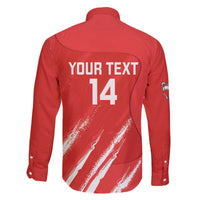 Custom Bahrain Cricket Family Matching Off The Shoulder Long Sleeve Dress and Hawaiian Shirt Go Champions Grunge Style - Wonder Print Shop