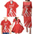 Custom Bahrain Cricket Family Matching Puletasi and Hawaiian Shirt Go Champions Grunge Style - Wonder Print Shop