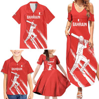 Custom Bahrain Cricket Family Matching Summer Maxi Dress and Hawaiian Shirt Go Champions Grunge Style - Wonder Print Shop