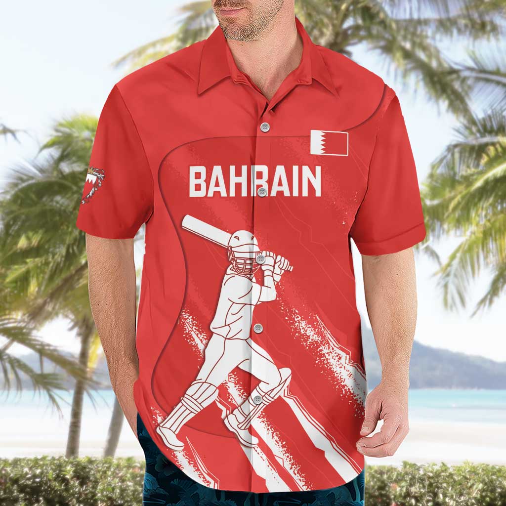Custom Bahrain Cricket Hawaiian Shirt Go Champions Grunge Style - Wonder Print Shop