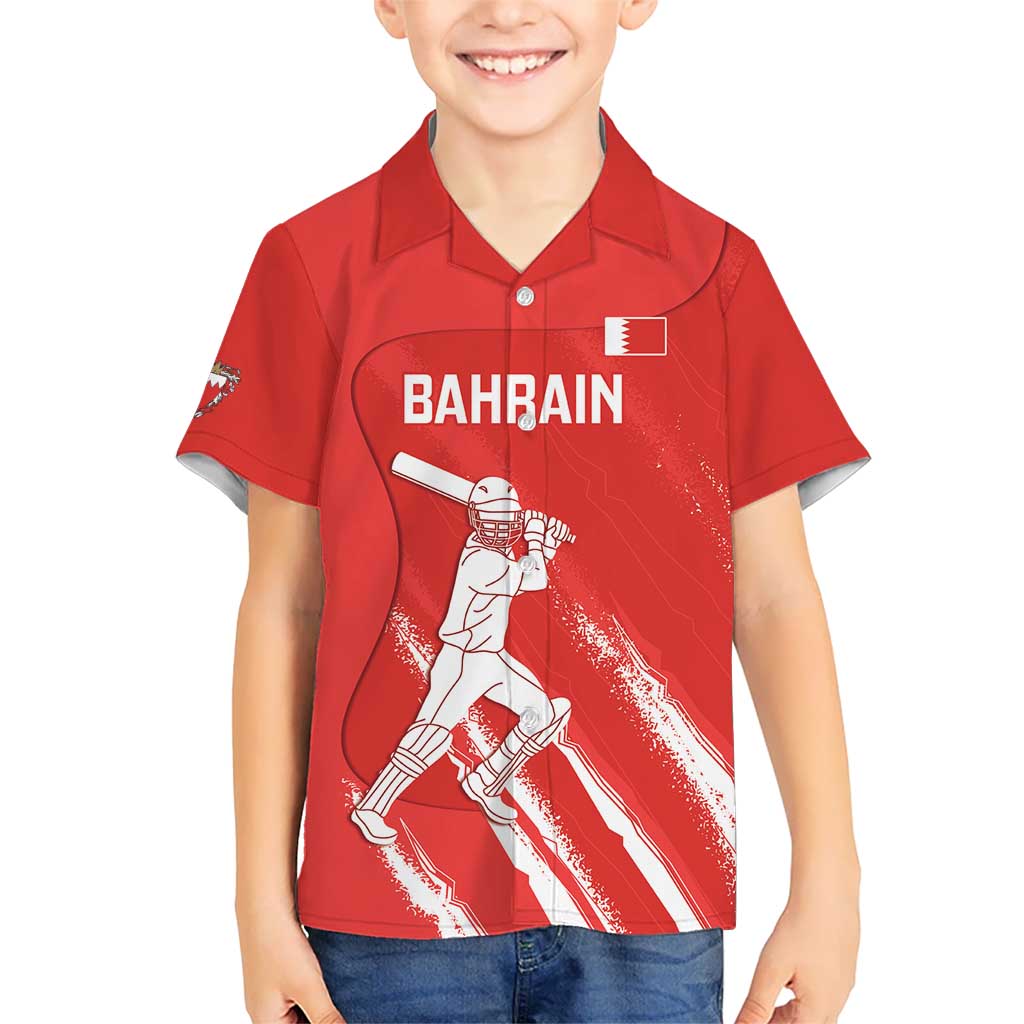 Custom Bahrain Cricket Kid Hawaiian Shirt Go Champions Grunge Style - Wonder Print Shop