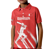 Custom Bahrain Cricket Kid Polo Shirt Go Champions Grunge Style - Wonder Print Shop