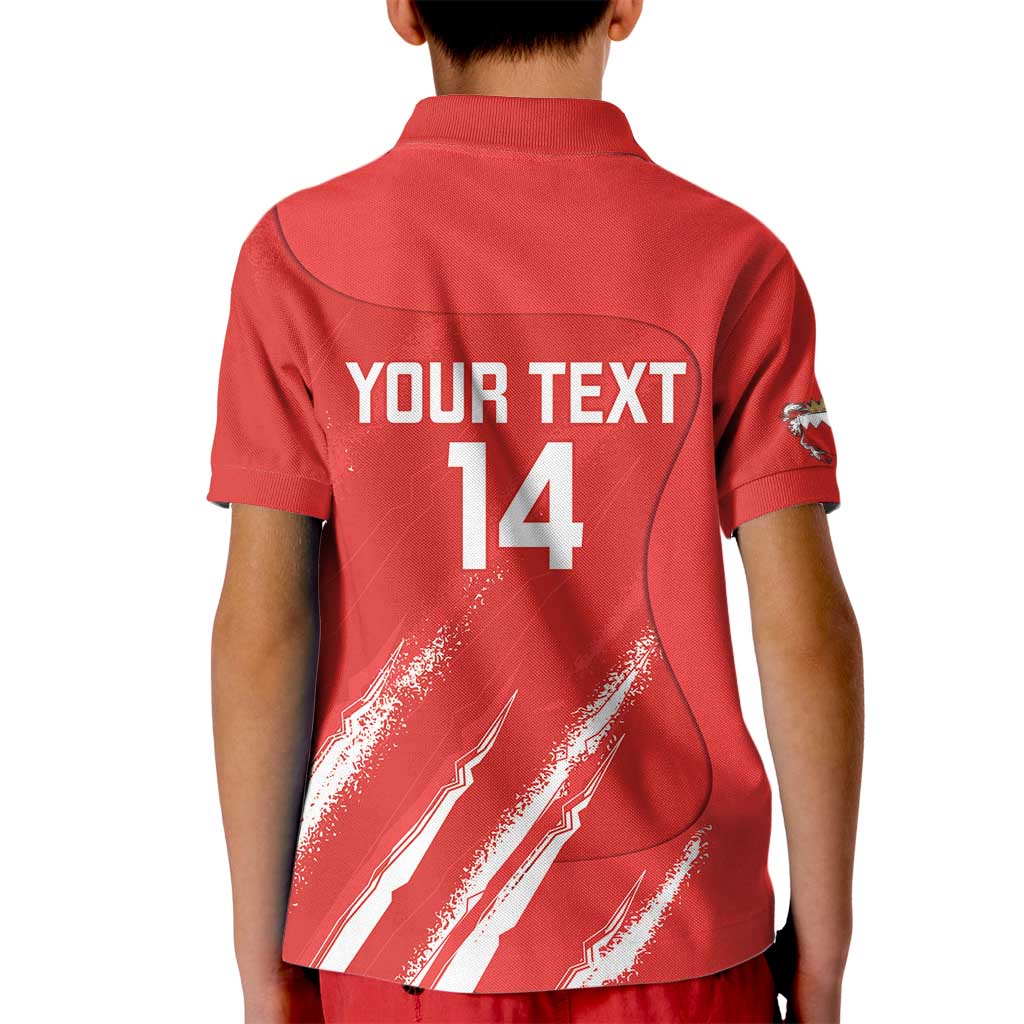 Custom Bahrain Cricket Kid Polo Shirt Go Champions Grunge Style - Wonder Print Shop