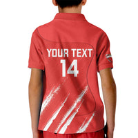 Custom Bahrain Cricket Kid Polo Shirt Go Champions Grunge Style - Wonder Print Shop