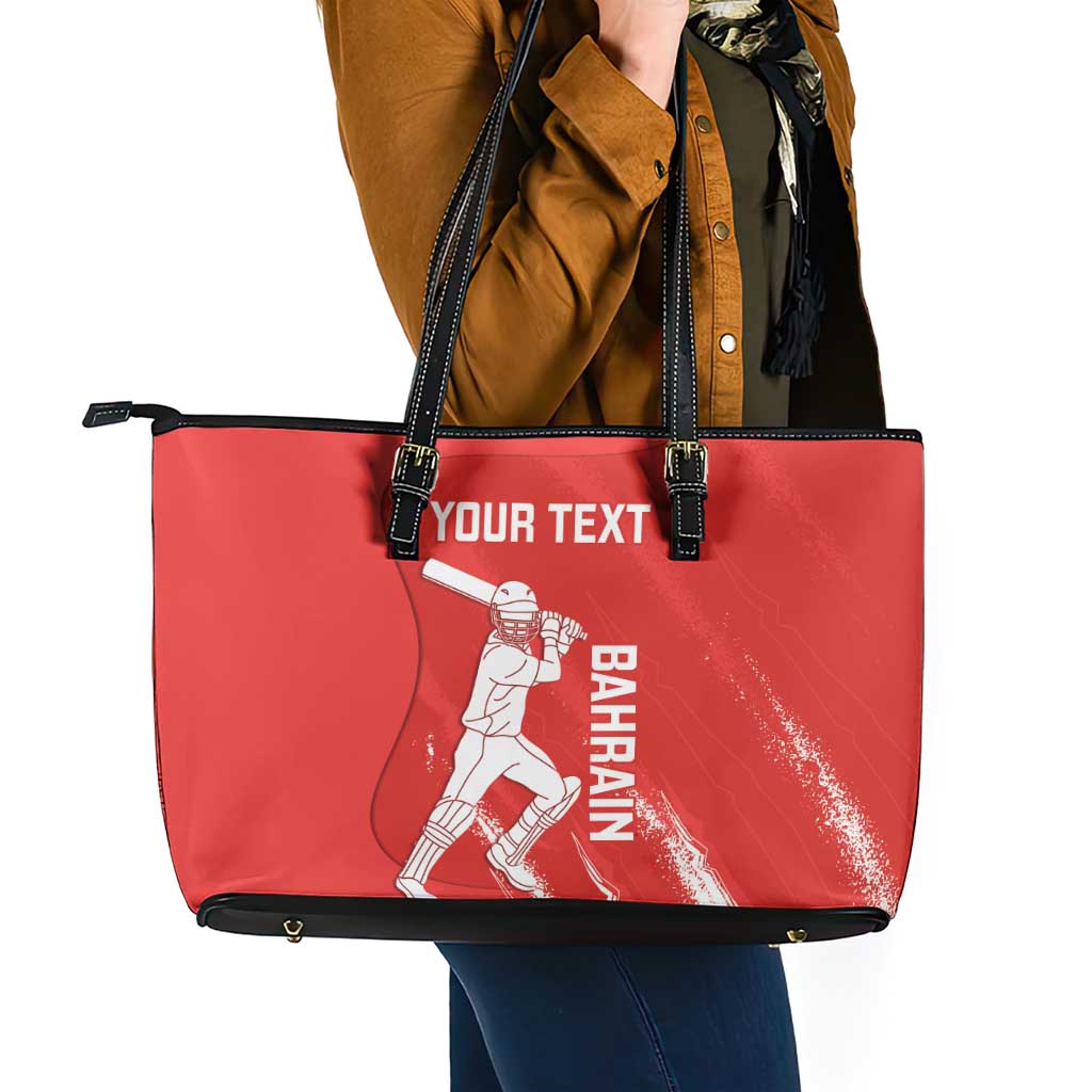 Custom Bahrain Cricket Leather Tote Bag Go Champions Grunge Style - Wonder Print Shop