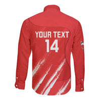 Custom Bahrain Cricket Long Sleeve Button Shirt Go Champions Grunge Style - Wonder Print Shop