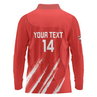 Custom Bahrain Cricket Long Sleeve Polo Shirt Go Champions Grunge Style - Wonder Print Shop