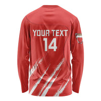 Custom Bahrain Cricket Long Sleeve Shirt Go Champions Grunge Style - Wonder Print Shop