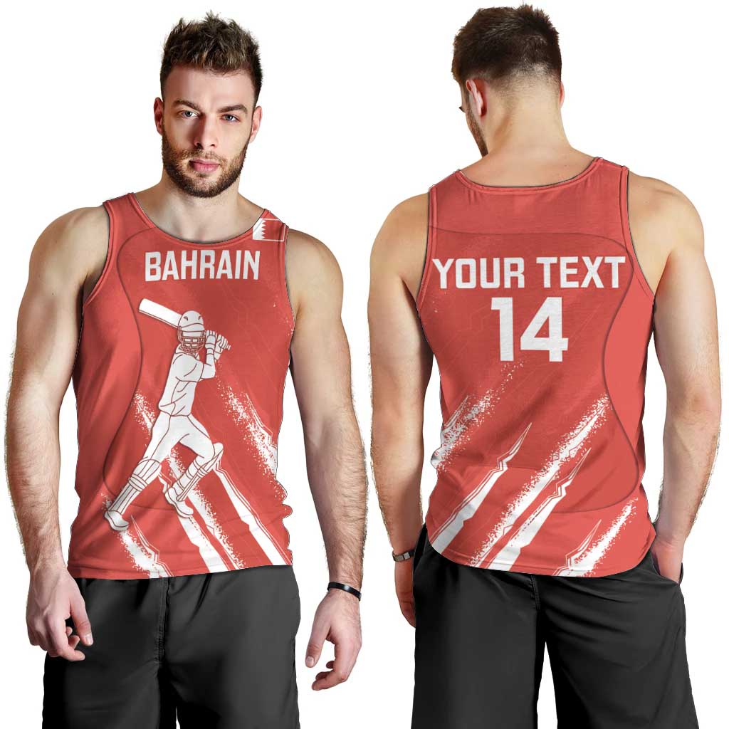 Custom Bahrain Cricket Men Tank Top Go Champions Grunge Style - Wonder Print Shop