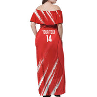 Custom Bahrain Cricket Off Shoulder Maxi Dress Go Champions Grunge Style - Wonder Print Shop
