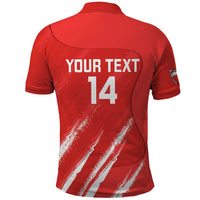 Custom Bahrain Cricket Polo Shirt Go Champions Grunge Style - Wonder Print Shop