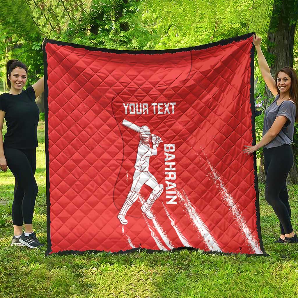 Custom Bahrain Cricket Quilt Go Champions Grunge Style - Wonder Print Shop