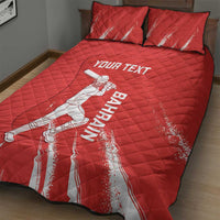 Custom Bahrain Cricket Quilt Bed Set Go Champions Grunge Style - Wonder Print Shop