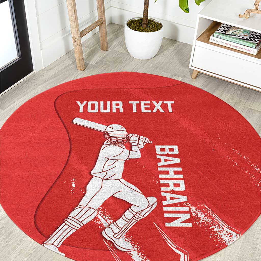 Custom Bahrain Cricket Round Carpet Go Champions Grunge Style