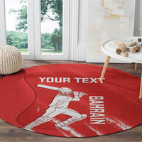 Custom Bahrain Cricket Round Carpet Go Champions Grunge Style