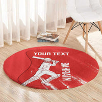 Custom Bahrain Cricket Round Carpet Go Champions Grunge Style
