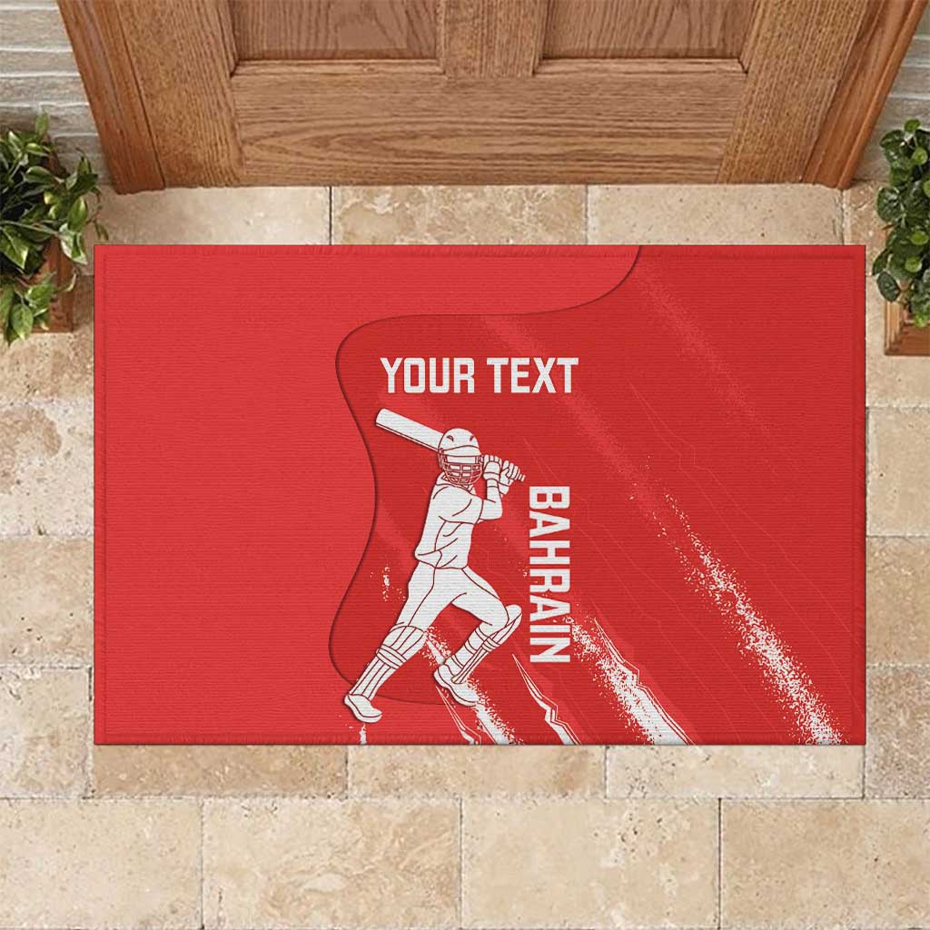 Custom Bahrain Cricket Rubber Doormat Go Champions Grunge Style - Wonder Print Shop