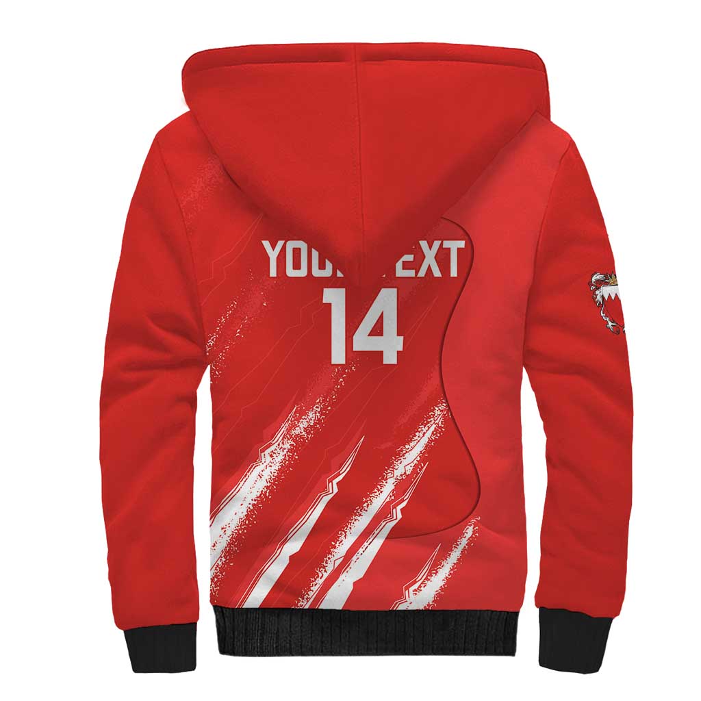 Custom Bahrain Cricket Sherpa Hoodie Go Champions Grunge Style - Wonder Print Shop