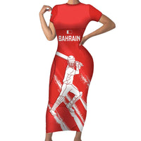 Custom Bahrain Cricket Short Sleeve Bodycon Dress Go Champions Grunge Style - Wonder Print Shop